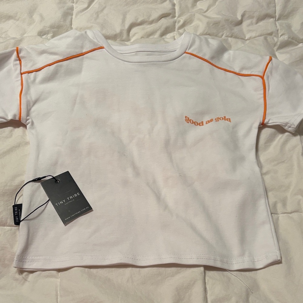 White and Orange Kids T-Shirt